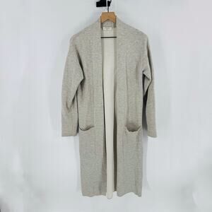 Babaton by Aritzia Heather Gray Longline Open Front Cardigan Sweater Size Small